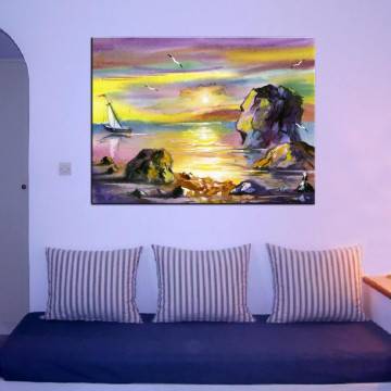 Πίνακας σε καμβά ηλιοβασίλεμα, θάλασσα, Sea landscape