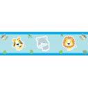 Kids Border Safari animals (baby blue)