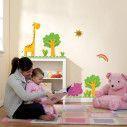 Kids wall stickers Happy Hippo & Giraffe