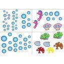 Kids wall stickers Hippocampus shells and corals