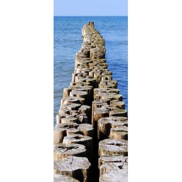 Door sticker Wooden path to the sea 2