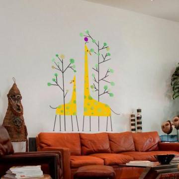 Αυτοκόλλητα τοίχου παιδικά Καμηλοπάρδαλη, μαμά και παιδί, Giraffes