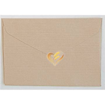 Αυτοκόλλητη ετικέτα διάφανη, Καρδιά και στάχυ 2