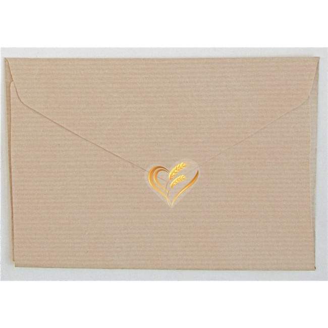 Sticker label Heart and wheat  