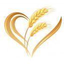 Sticker label Heart and wheat  