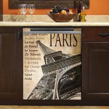 Wall sticker  dish washer Tower of Eiffel Vintage