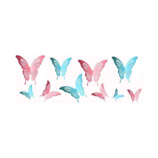 Wall stickers Butterflies pink & light blue, set