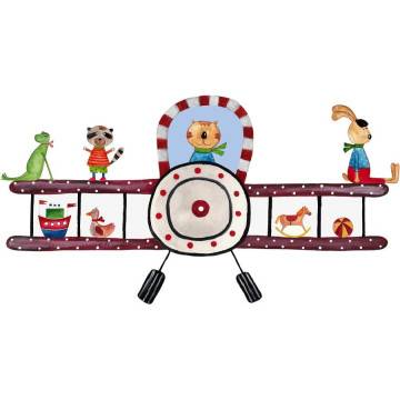 Kids wall stickers with airplane and animals, Lets fly 2