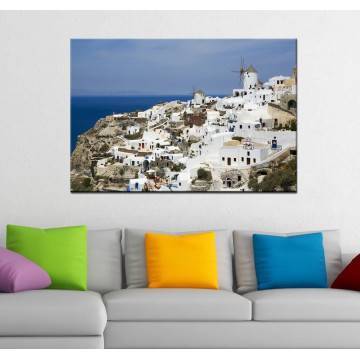 Canvas print Santorini view
