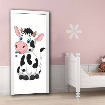 Αυτοκόλλητο πόρτας Cute cow, παιδικό