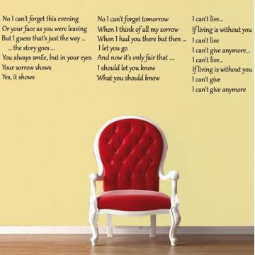 Wall stickers phrases. No I can't forget...