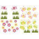 Kids wall stickers Butterflies , birds,  flowers and grass