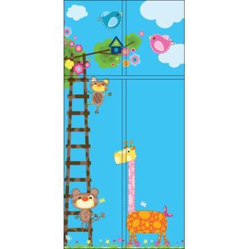 Καμηλοπάρδαλη  και οι φίλοι της (Μπλε) αυτοκόλλητο πόρτας, ντουλάπας