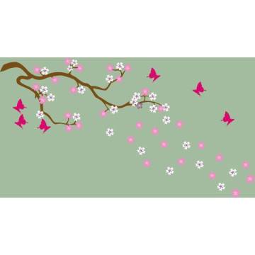 Wall stickers Blooming cherry, pink, white flowers 2