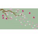 Wall stickers Blooming cherry, pink, white flowers