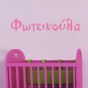 Wall stickers Name, pink patterns