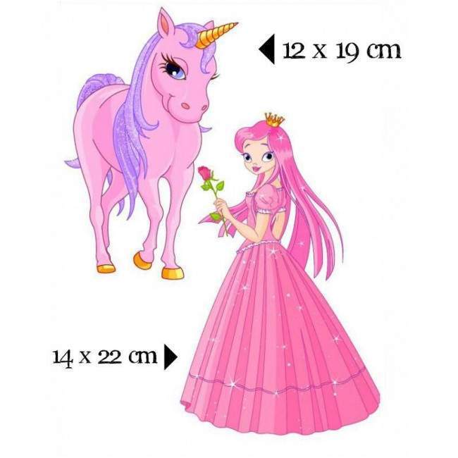 Kids wall stickers Princess unicorn carriage