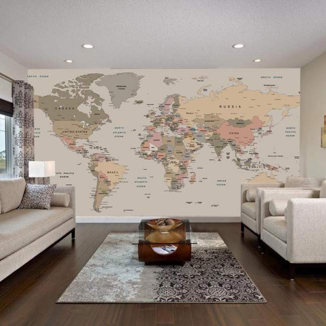 Wallpaper World map  color combination III