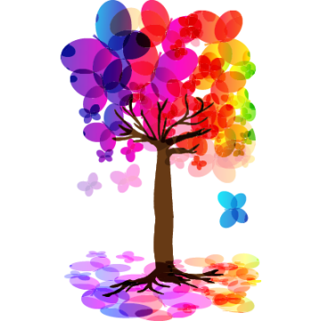 Wall stickers tree, butterflies dance 2