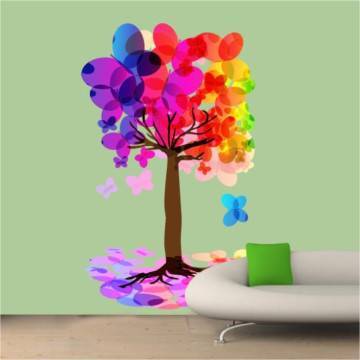 Αυτοκόλλητα τοίχου δέντρο, πεταλούδες. Μαγικός χορός πεταλούδων 2