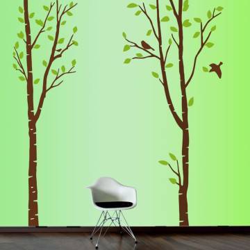 Αυτοκόλλητο τοίχου μεγάλα δέντρα και πουλιά, Art Tree