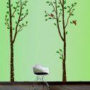Αυτοκόλλητο τοίχου μεγάλα δέντρα και πουλιά, Art Tree, dark colors