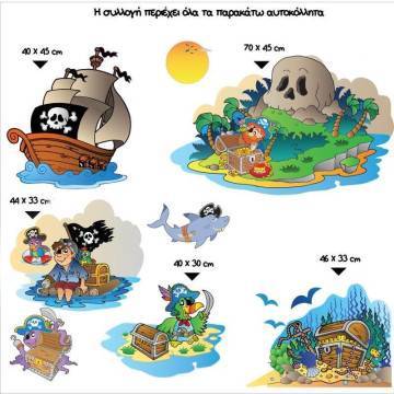 Kids wall stickers Island of pirates 2