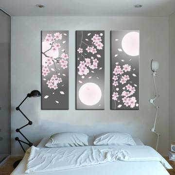 Canvas print Spring full moon,  3 panels