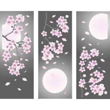 Πίνακας σε καμβά Spring full moon, τρίπτυχος 2