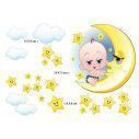 Kids wall stickers Baby at moon, good night baby