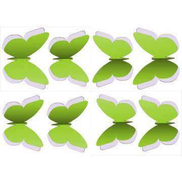 Wall stickers Set Two colors Butterflies green 2