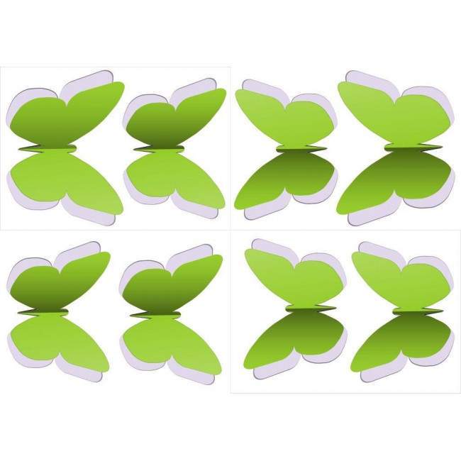 Wall stickers Set Two colors Butterflies green