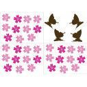 Kids wall stickers Butterfly Blowing Cherry dark brown, additional stickers