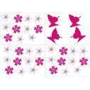Kids wall stickers Butterfly Blowing Cherry white, additional  illustration