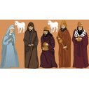 Η Μαρία  ο Iωσήφ and οι τρεις μάγοι , αυτοκόλλητες figures για φάτνη