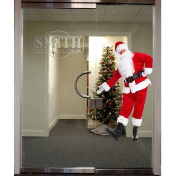 Αγιος Βασιλης καλωσορίζει φωτορεαλιστικός, αυτοκόλλητο τοίχου - βιτρίνας 2