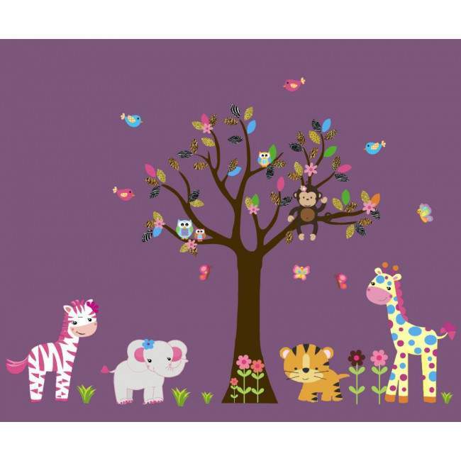 Kids wall stickers Cute Pink Africa