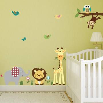 Wall stickers jungle animals and monkey on a branch, Cute Africa medium
