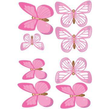 Kids wall stickers Butterflies pink at large size 2