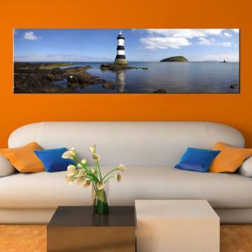 Canvas print Lighthouse, panoramic