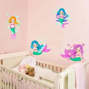 Kids wall stickers baby mermaids