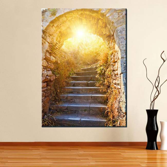 Canvas print Old stone stairways in Palamidi fortress