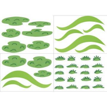 Kids wall stickers Beads of green islets and grass 2