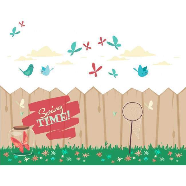 Spring time , αυτοκόλλητο βιτρίνας , τοίχου, λεπτομέρεια