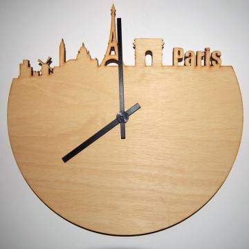 Paris skyline  wall clock