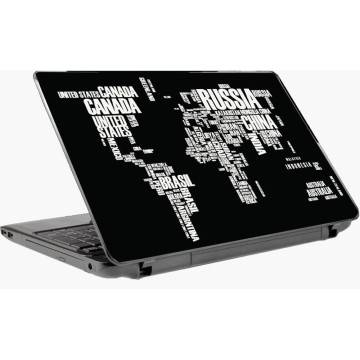 World map white & black αυτοκόλλητο laptop