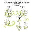 Kids wall stickers rabbits  apple green, small collection