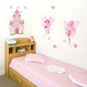 Kids wall stickers Fairies, butterflies and castle
