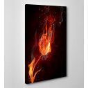 Canvas print Flaming tulip, vertical, side