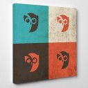 Canvas print Owls retro, side